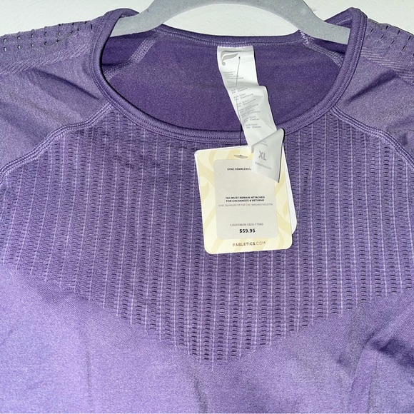 NWT Fabletics Purple Textured Top - Picture 2 of 3